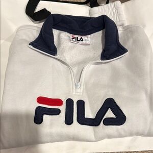 Fila White and Navy Pullover